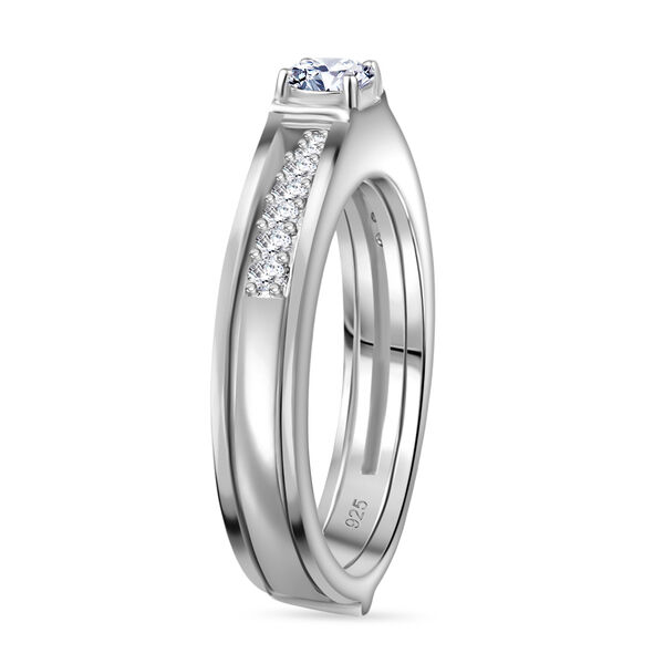 2er-Set Moissanit Ringe, 925 Silber rhodiniert - 0,48 ct. image number 4