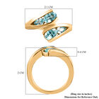 Kambodschanischer blauer Zirkon Bypass Ring 925 Silber vergoldet  ca. 2,27 ct image number 4