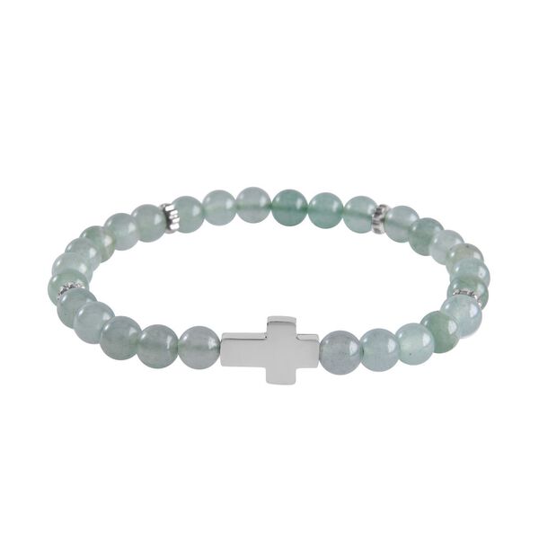 Grünes Aventurin Armband, ca. 19 cm, reiner Edelstahl ca. 65.00 ct image number 3