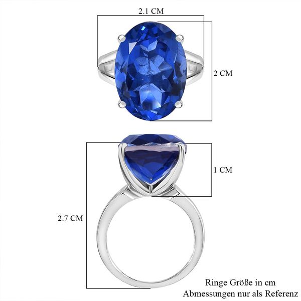 1A Ceylon Blau Triplett Quarz Ringe 925 Silber rhodiniert (Größe 16.00) ca. 13.28 ct image number 7