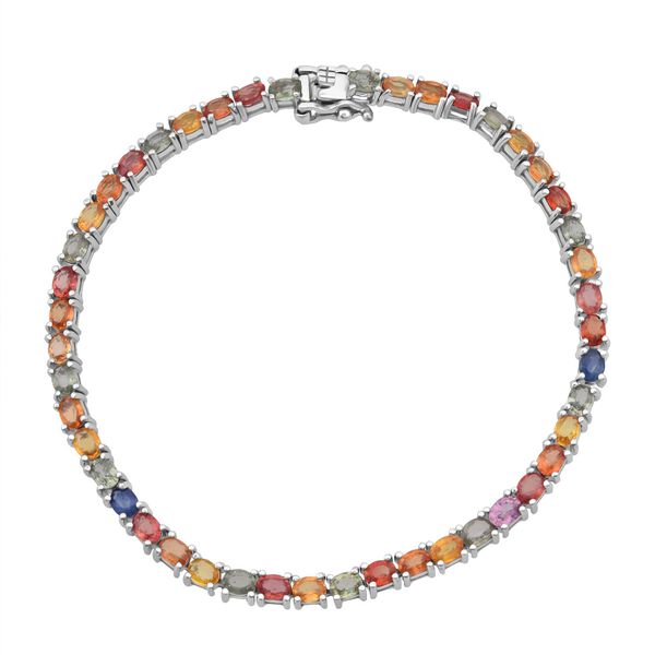 Mehrfarbiges Saphir-Armband, 20 cm - 9,68 ct. image number 4