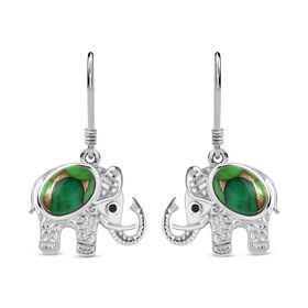 AAA grüne Mojave Türkis und schwarze Spinell-Ohrringe - 4,22 ct.