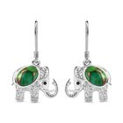 AAA Grünes Mojave-Türkis, Schwarze Spinell Ohrringe 925 Silber rhodiniert ca. 4.66 ct