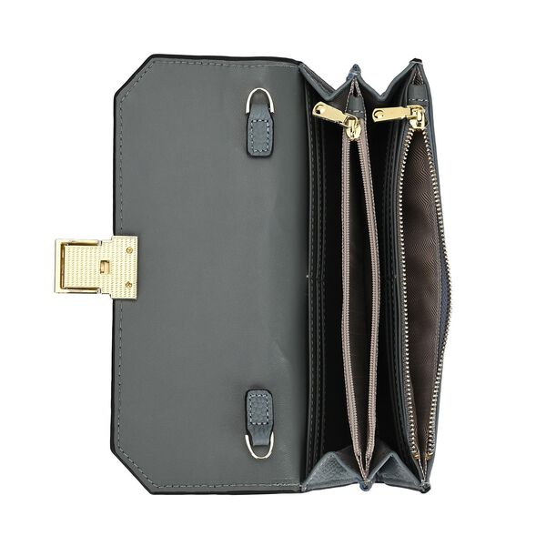 100% Echtleder Clutch mit RFID Schutz, Blau image number 6