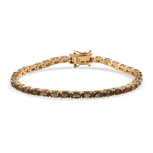 Natürlicher Jenipapo Andalusit Armband, ca. 19 cm 925 Silber vergoldet ca. 9,00 ct image number 0