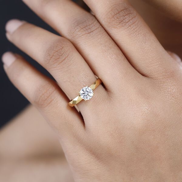 Moissanit Ring, 925 Silber mit Gelbgold Vermeil - 0,91 ct. image number 4