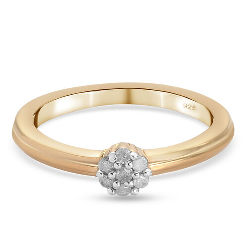 Diamant Ring 925 Silber 585 Vergoldet image number 0