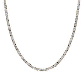 Lab Grown Diamant SI-GH SGL zertifiziert Halskette ca. 45 cm 925 Silber 750 Gelbgold Vermeil ca. 10,03 ct.