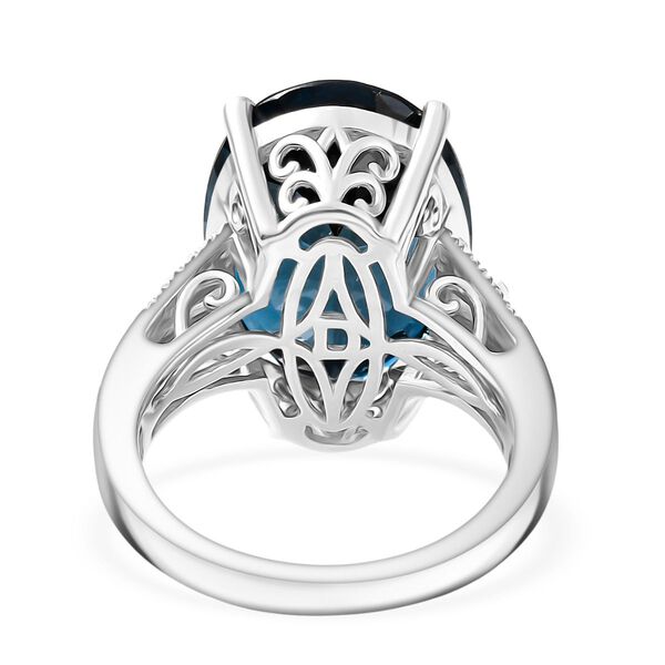 D'Joy London Blautopas und Moissanit Ring - 14 ct. image number 5