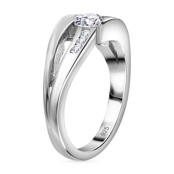 Moissanit Ring, 925 Silber rhodiniert - 0,62 ct image number 5
