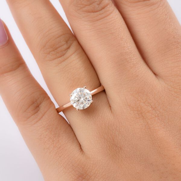 D&rsquo;Joy Moissanit Ring, 925 Silber 750 Ros&eacute;gold Vermeil - 1,80 ct. image number 2