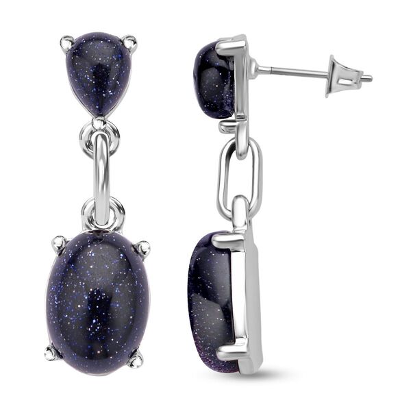 Blaue Sandstein Ohrringe, silberfarben, ca. 25.00 ct image number 4