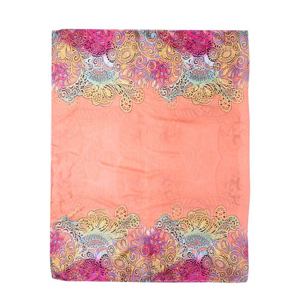 LA MAREY - 100 % nat&uuml;rlicher Maulbeerseiden bedruckter Schal in Geschenkbox, 110x180 cm, Rosa image number 5