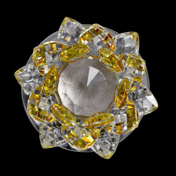 The 5th Season - Kristall Lotusblüte LED-Licht mit drehbarem Sockel, 9,5x10,5 cm, gelb image number 3