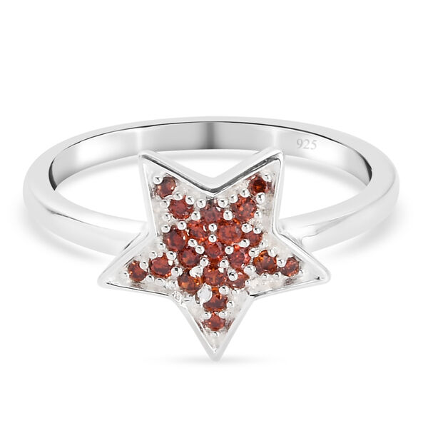 LUSTRO STELLA - Granat Zirkonia Stern Ring 925 Silber image number 0