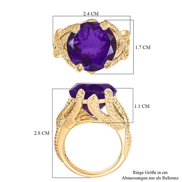 Afrikanischer Amethyst Ring Messing (Gr&ouml;&szlig;e 19.00) ca. 9,76 ct image number 7