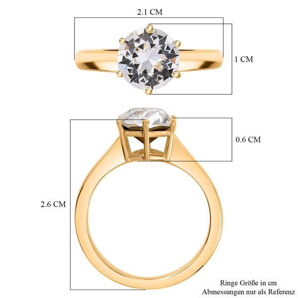 J Francis gefertigt mit SWAROVSKI Weißer Swarovski Kristall Ring, 925 Silber 750 Gelbgold Vermeil image number 7