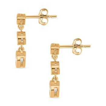 Moissanit Ohrringe, 925 Silber Gelbgold Vermeil - 1,82 ct.