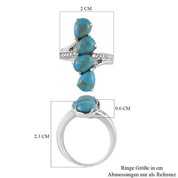 Blaues T&uuml;rkis bypass Ring Edelstahl  ca. 4,79 ct image number 5