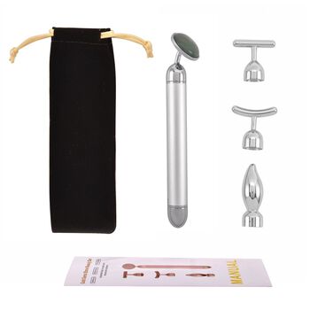 4-in-1 Beauty Bar Gesichtsmassageger&auml;t, gr&uuml;ner Jade,  Gr&ouml;&szlig;e 15 cm