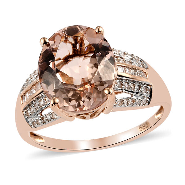 AAA Morganit und Diamant Ring 585 Ros&eacute;gold  ca. 5,03 ct image number 4