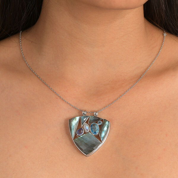 Sajen Silber-Labradorit Anh&auml;nger 925 Silber rhodiniert ca. 28.90 ct image number 2