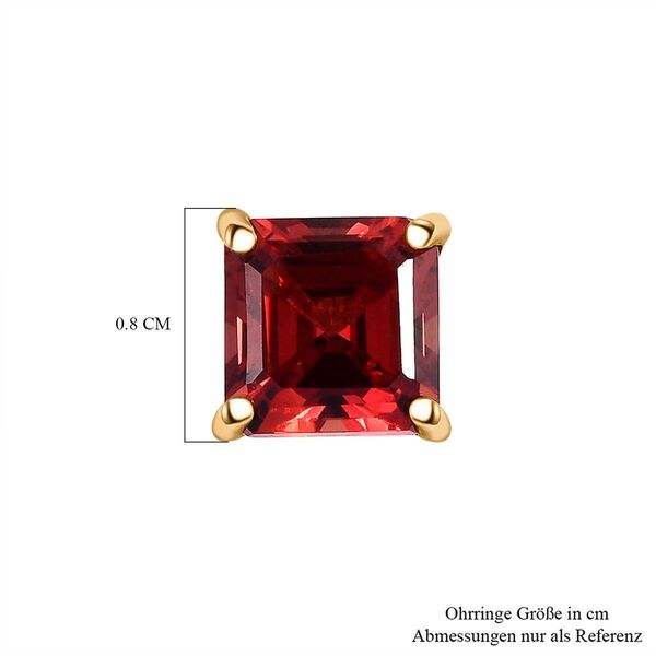 Lab Grown Padparadscha-Saphir Ohrringe 925 Silber 750 Gelb Vergoldet ca. 4.97 ct image number 5