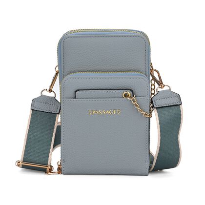 PASSAGE Crossbody-Handytasche mit Abnehmbarem Kartenhalter, 18x6.5x11cm, grau