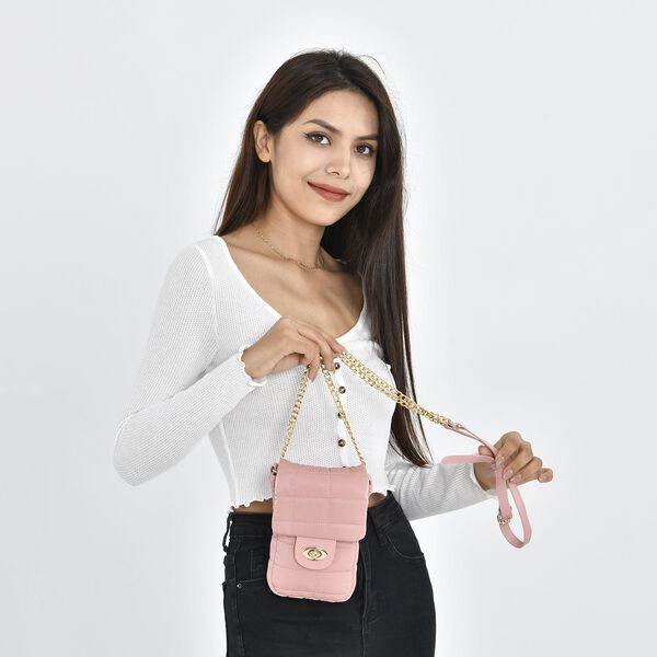 Gesteppte Puffy Crossbody Tasche, rosa image number 3