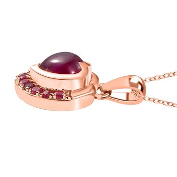 AAA Afrikanischer Rubin Anh&auml;nger mit 50cm Kette - 2,87 ct.