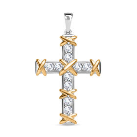 Moissanit Anhänger 925 Silber bicolor ca. 1,02 ct.