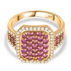 Rosa Saphir Ring 925 Silber Gelbgold Vermeil (Größe 17.00) ca. 1,99 ct