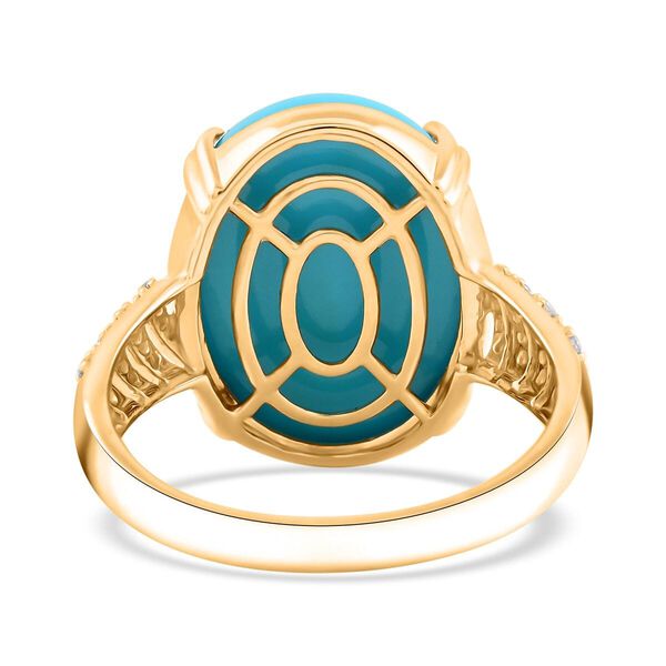 LUXORO AAA Sleeping Beauty T&uuml;rkis und Diamant Ring in 417 Gold - 12,85 ct. image number 4