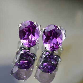 LUXURIANT AAA Labor lila Saphir Ohrringe in 417 Wei&szlig;gold - 2,88 ct.