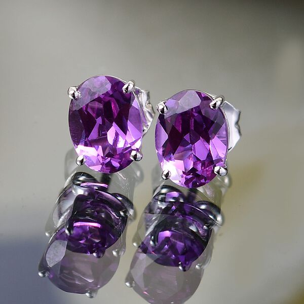 LUXURIANT AAA Labor lila Saphir Ohrringe in 417 Wei&szlig;gold - 2,88 ct. image number 1