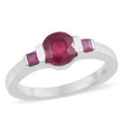 Fissure gefüllt Rubin Ring 925 Silber Platin-Überzug image number 6