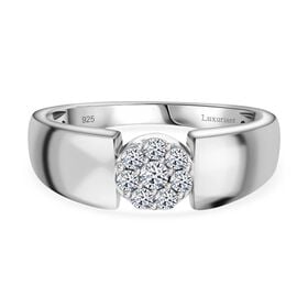 LUXURIANT DIAMOND- SI-GH Labor Diamant Ring, 925 Silber platiniert - 0,25 ct.