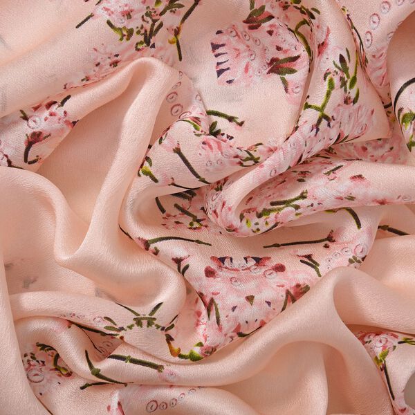 LA MAREY - 100% Maulbeeren-Seidenschal, Chiffon, 60x170 cm, Hellrosa image number 12