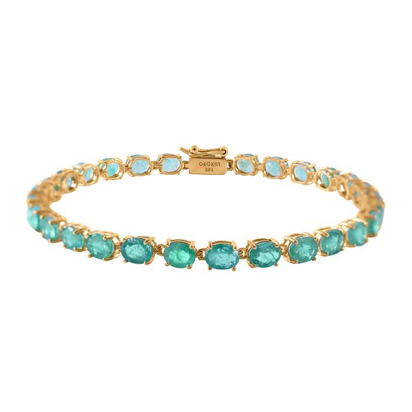 AAA Kagem sambisches Smaragd-Armband in 585 Gelbgold