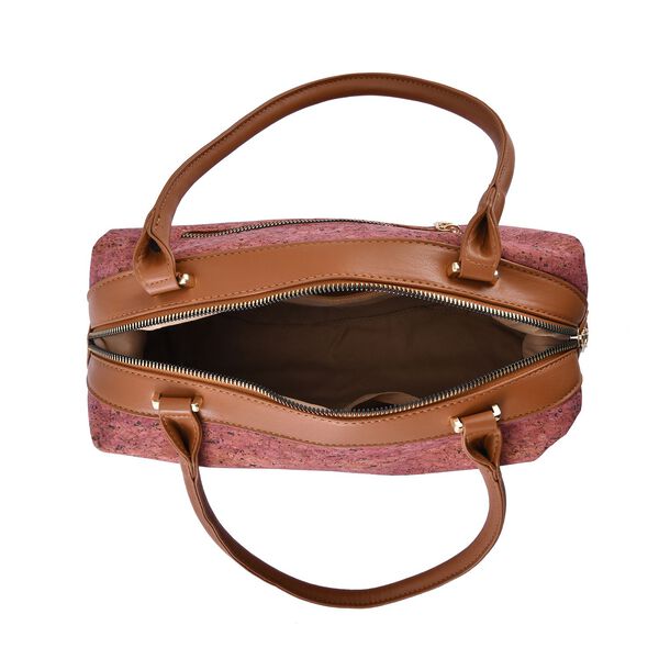 Handtasche aus Naturkork mit RFID-Schutz, Rot image number 5