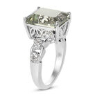 Prasiolith und Zirkon Ring 925 Silber platiniert  ca. 4,93 ct image number 4