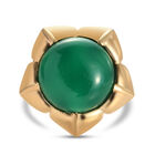 Grüner Onyx-Ring, Ionenbeschichtetes Messing, 750 Gelbgold vergoldet  ca. 7,83 ct image number 0