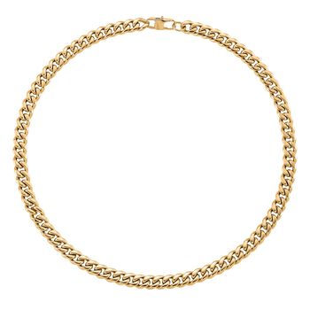 DESIGNER INSPIRIERT Panzer 316L Edelstahl Halskette ca. 45 cm ca. 55,70g, Goldfarben