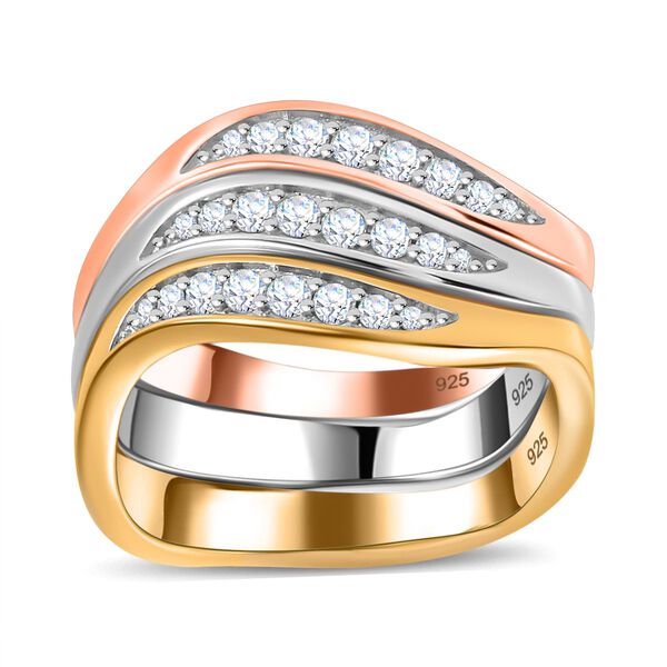 3er-Set- Moissanit Ringe - 0,59 ct. image number 5