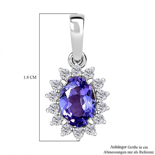 AA Tansanit und Moissanit Anh&auml;nger in 375 Wei&szlig;gold - 0,95 ct. image number 6