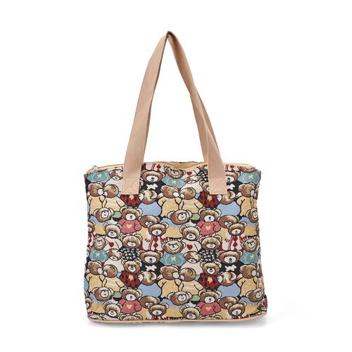 Vielseitige Tragetasche mit Blumen-Muster, Weiches Polyester, praktische Fächer und  sichere Reißverschlussöffnung, 38x13x33?cm