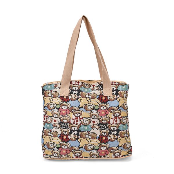 Vielseitige Tragetasche mit Teddyb&auml;r-Muster, 38x13x33cm