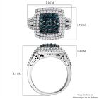 Blauer und weißer Diamant Ring, 925 Silber platiniert (Größe 20.00) ca. 1.00 ct image number 6