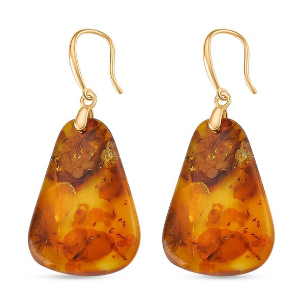 D'Joy Natürlicher Baltischer Bernstein Ohrringe 925 Silber vergoldet image number 3