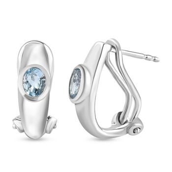 AA Aquamarin Ohrringe 925 Silber rhodiniert ca. 0,53 ct.